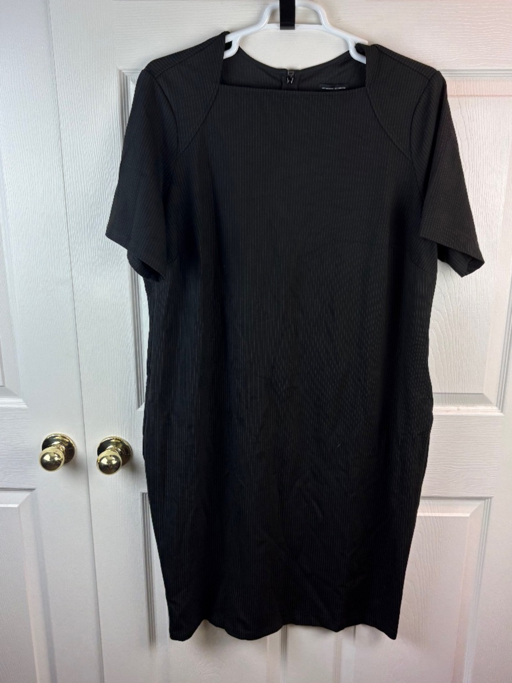 Universal Standard Pinstripe Short Sleeve Dress